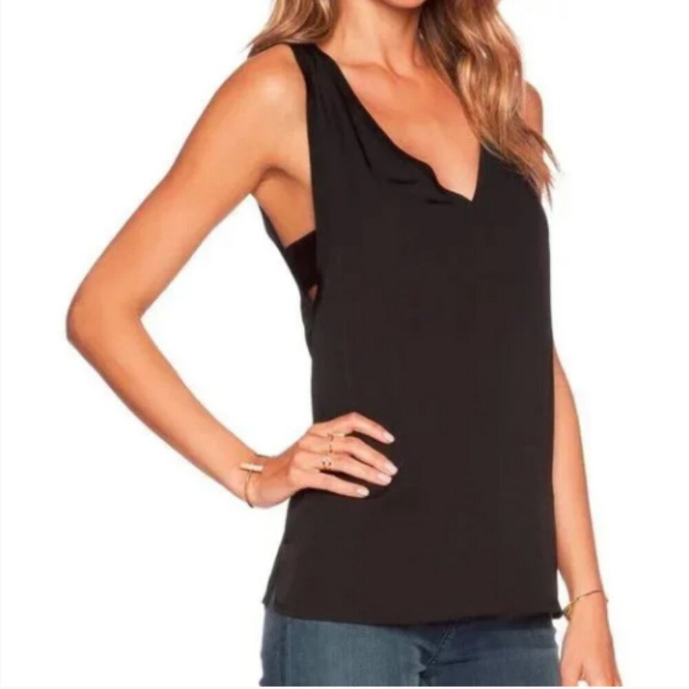 Theory Alwa Black Silk Sleeveless Blouse Sz M